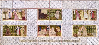 Panel of Tiles depicting the story of Beauty and the Beast from Birket Foster